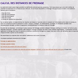 CALCUL DES DISTANCES DE FREINAGE