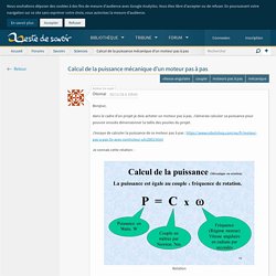 Calcul de la puissance mécanique d'un moteur pas à pas