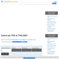 Calcul taxes TPS et TVQ 2014