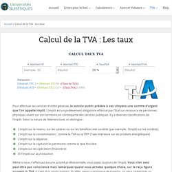 Calcul de la TVA : Les taux : Tout ce qu'il faut savoir ! - Universites-numeriques.fr