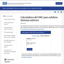 Calculadora del IMC para adultos: Sistema métrico