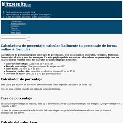 Calculadora de porcentaje: calcular fácilmente tu porcentaje de forma online + fórmulas BlitzResults.com