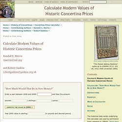 Calculate Modern Values of Historic Concertina Prices