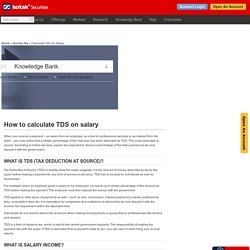 TDS - What is TDS & How to Calculate TDS on Salary