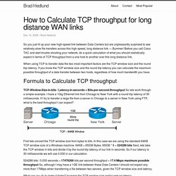 How to Calculate TCP throughput for long distance WAN links