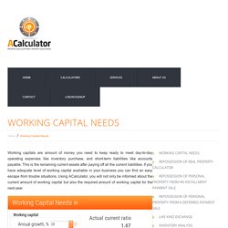 Calculate Your Working Capital Needs Online