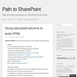 Using calculated columns to write HTML