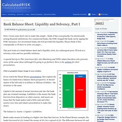 Bank Balance Sheet: Liquidity and Solvency, Par