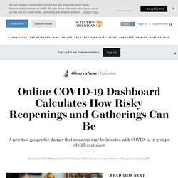 Online COVID-19 Dashboard Calculates How Risky Reopenings and Gatherings Can Be