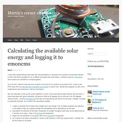 Calculating the available solar energy and logging it to emoncms