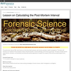 Lesson on Calculating the Post-Mortem Interval