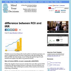 Calculating stock or investment returns: the difference between ROI and IRR