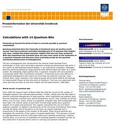Calculations with 14 Quantum Bits - Presseinformation der Universität Innsbruck