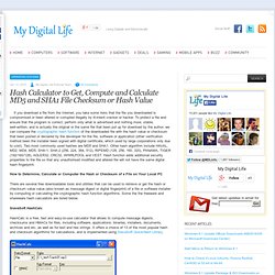 Hash Calculator to Get, Compute and Calculate MD5 and SHA1 File Checksum or Hash Value