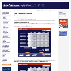 Layer&#039;s Aid betting calculator - calculating liability and layable backer&#039;s stake on Lay bets