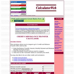 Credit Card Balance Transfer Calculator - CalculatorWeb