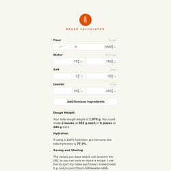BRDCLC — Bread Calculator to Compare and Scale Recipes.