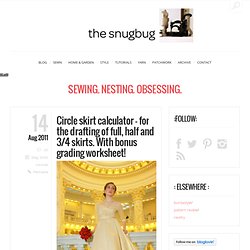 Circle skirt calculator - for the drafting of full, half and 3/4 skirts. Wi... - StumbleUpon