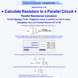 Parallel Resistor Calculator R1 + R2 = equivalent resistor R resistance circuit equiv total resistor finder made easy piggyback = parallel