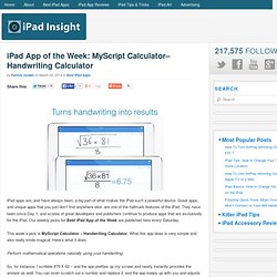 iPad App of the Week: MyScript Calculator–Handwriting Calculator