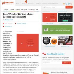 Free Website ROI Calculator (Google Spreadsheet) - Smashing Magazine