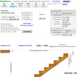 Stair Calculator - Layout Stair Stringer, Headroom Rise Run - Imperial & Metric