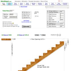 Stair Calculator - Layout Stair Stringer, Headroom Rise Run - Metric