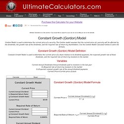 Constant Growth Model Calculator - UltimateCalculators.com