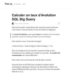 Calculer un taux d’évolution SQL Big Query