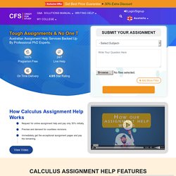 Calculus Assignment Help- Get Solution by Top Australian Writers