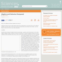 What is the difference between algebra and calculus? - by Chu Chin Kwok