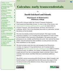 Calculus: early transcendentals