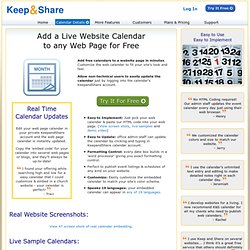 Web Calendar: Easily add free web calendars to websites