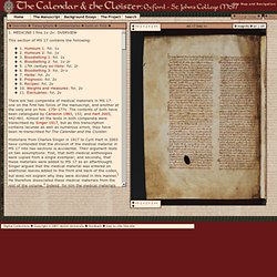 The Calendar & the Cloister: Oxford - St. John's College MS 17