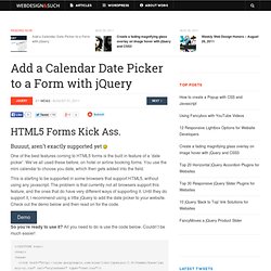 How to Add a Calendar Date Picker to a Form with jQuery