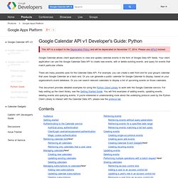 Calendar API v1 Developer's Guide: Python - Google Apps Platform