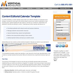 Content Calendar - Editorial Planning for Content Marketing by Vertical Measures