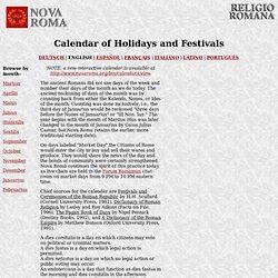 Calendar of Holidays and Festivals