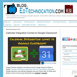 Calendar Integration Comes to Google Classroom!