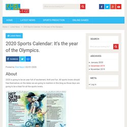 2020 Sports Calendar: It's the year of the Olympics. - KhelNaya