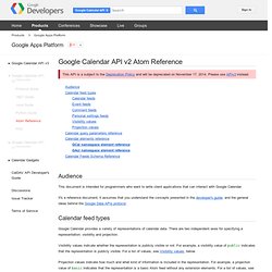 Calendar API v2 Atom Reference - Google Apps Platform