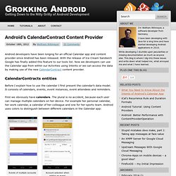 Android's CalendarContract Content Provider