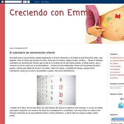 Creciendo con Emma: El calendario de alimentación infantil