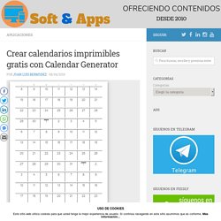 Crear calendarios imprimibles gratis con Calendar Generator
