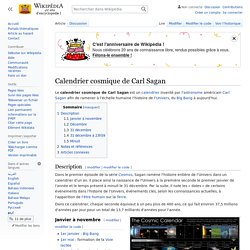 Calendrier cosmique de Carl Sagan