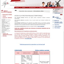 Calendrier des concours : informations utiles - CDG 79