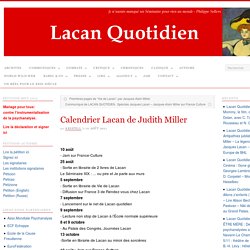 Calendrier Lacan de Judith Miller