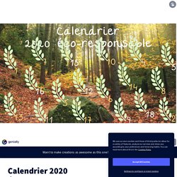 Calendrier 2020 éco-responsable by elise.dumollard on Genially