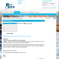 Calendrier des stages : FBTP Tarn