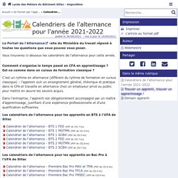 Calendriers de l'alternance pour l'année 2021-2022 - Lycée des Métiers du Bâtiment Sillac - Angoulême - Pédagogie - Académie de Poitiers